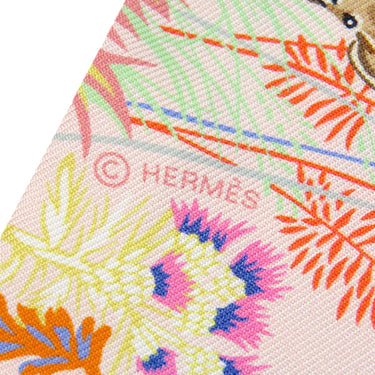 エルメス HERMES ツイリー H064297S ローズナークル×グリーン×イエロー シルク スカーフ 【REWILDING NATURE/リワイルディング ネイチャー】