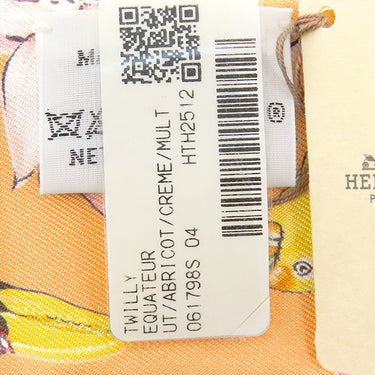 エルメス HERMES ツイリー アプリコット×クレーム×マルチカラー シルク スカーフ 新品 未使用 【Equateur/赤道直下】