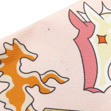 エルメス HERMES ツイリー H064281S ローズナークル×ヴェールアマンド×マルチカラー シルク スカーフ 【アカデミア イピカ/Academia Hippica】