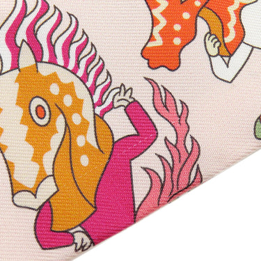 エルメス HERMES ツイリー H064281S ローズナークル×ヴェールアマンド×マルチカラー シルク スカーフ 【アカデミア イピカ/Academia Hippica】