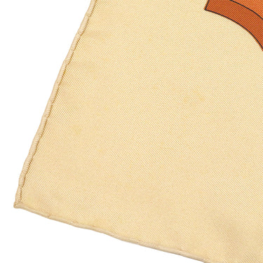 エルメス HERMES カレ90 オレンジ シルク スカーフ 【LES VOITURES A TRANSFORMATION/折り畳み式幌馬車】 ヴィンテージ ソルド品