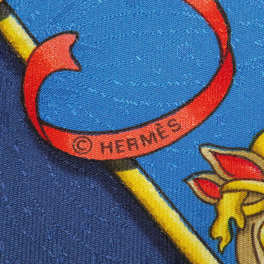 エルメス HERMES カレ90 ブルー×マルチカラー シルク スカーフ 【LUNA PARK/遊園地】 タグなし