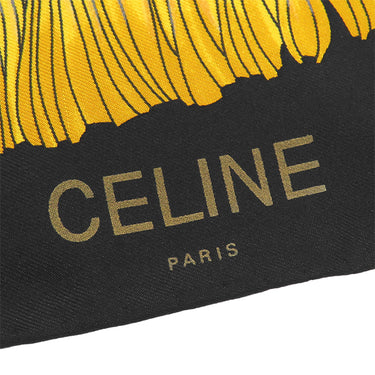 セリーヌ CELINE 大判スカーフ ブラック×マルチカラー シルク スカーフ チェーン ジュエリーモチーフ ペイズリー ボタン