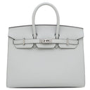 エルメス HERMES バーキン25 セリエ 外縫い ブルーグラシエ ヴォーエプソン ハンドバッグ シルバー金具 ブルーグレー 2024年製