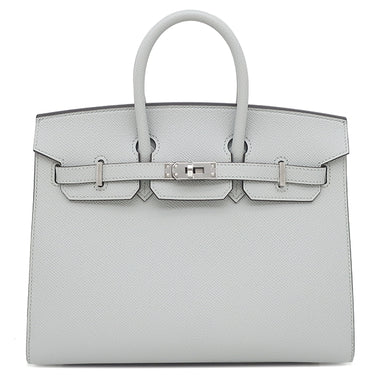 エルメス HERMES バーキン25 セリエ 外縫い ブルーグラシエ ヴォーエプソン ハンドバッグ シルバー金具 ブルーグレー 2024年製