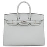 エルメス HERMES バーキン25 セリエ 外縫い ブルーグラシエ ヴォーエプソン ハンドバッグ シルバー金具 ブルーグレー 2024年製