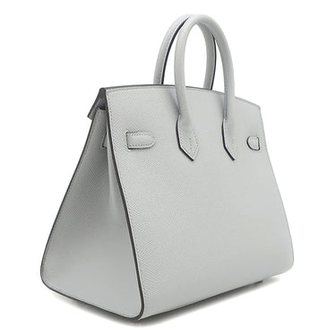エルメス HERMES バーキン25 セリエ 外縫い ブルーグラシエ ヴォーエプソン ハンドバッグ シルバー金具 ブルーグレー 2024年製