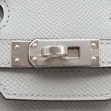 エルメス HERMES バーキン25 セリエ 外縫い ブルーグラシエ ヴォーエプソン ハンドバッグ シルバー金具 ブルーグレー 2024年製