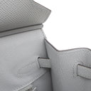 エルメス HERMES バーキン25 セリエ 外縫い ブルーグラシエ ヴォーエプソン ハンドバッグ シルバー金具 ブルーグレー 2024年製
