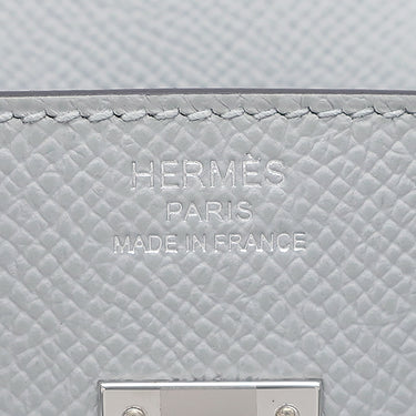 エルメス HERMES バーキン25 セリエ 外縫い ブルーグラシエ ヴォーエプソン ハンドバッグ シルバー金具 ブルーグレー 2024年製