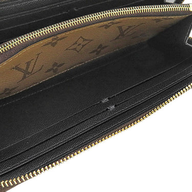 ルイヴィトン LOUIS VUITTON ポルトフォイユ クレマンス M82336 モノグラムリバース レザー モノグラムリバースキャンバス 長財布 ゴールド金具 ラウンドジップ