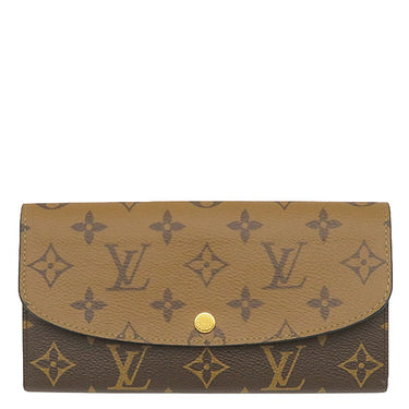 ルイヴィトン LOUIS VUITTON ポルトフォイユ エミリー M82157 モノグラムリバース モノグラムキャンバス モノグラムリバースキャンバス 長財布 ゴールド金具 茶 2つ折り