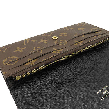 ルイヴィトン LOUIS VUITTON ポルトフォイユ エミリー M82157 モノグラムリバース モノグラムキャンバス モノグラムリバースキャンバス 長財布 ゴールド金具 茶 2つ折り