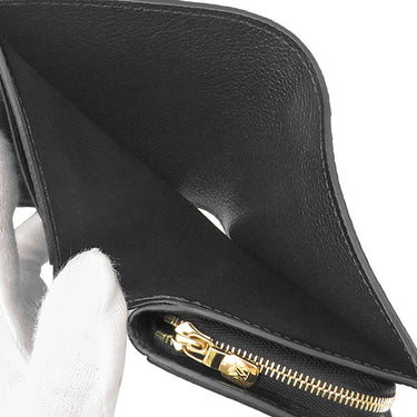 ルイヴィトン LOUIS VUITTON ポルトフォイユ クレア M29202 ノワール モノグラムアンプラント 二つ折り財布 ゴールド金具 黒 コンパクト