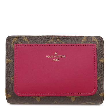 ルイヴィトン LOUIS VUITTON ポルトフォイユ ルー M82377 フューシャ モノグラムキャンバス 二つ折り財布 ゴールド金具 ミニ財布 ピンク