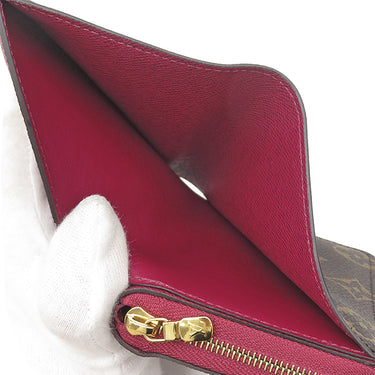 ルイヴィトン LOUIS VUITTON ポルトフォイユ ルー M82377 フューシャ モノグラムキャンバス 二つ折り財布 ゴールド金具 ミニ財布 ピンク