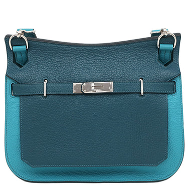 エルメス HERMES ジプシエール 28 エクラ コバルト×ブルーイズミール トリヨンクレマンス ショルダーバッグ シルバー金具 青 水色