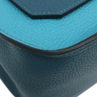 エルメス HERMES ジプシエール 28 エクラ コバルト×ブルーイズミール トリヨンクレマンス ショルダーバッグ シルバー金具 青 水色