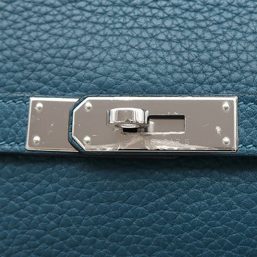 エルメス HERMES ジプシエール 28 エクラ コバルト×ブルーイズミール トリヨンクレマンス ショルダーバッグ シルバー金具 青 水色
