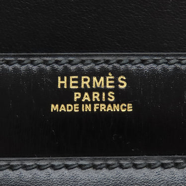 エルメス HERMES コルドリエール ブラック ボックスカーフ ハンドバッグ ゴールド金具 黒 ヴィンテージ