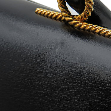 エルメス HERMES コルドリエール ブラック ボックスカーフ ハンドバッグ ゴールド金具 黒 ヴィンテージ