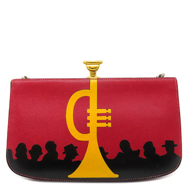 エルメス HERMES サックアマリス レッド×イエロー×ブラック クシュベル ショルダーバッグ ゴールド金具 トランペット ヴィンテージ