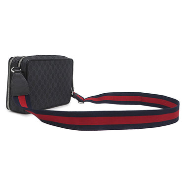 グッチ GUCCI GG ミディアム クロスボディバッグ 822072 ブラック GGスプリームキャンバス ショルダーバッグ シルバー金具 黒 紺 赤 ショルダー