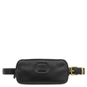 ミュウミュウ MIU MIU ロゴ ウエストポーチ DNP104 ブラック レザー ウエストバッグ ゴールド金具 黒 ベルトバッグ