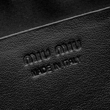 ミュウミュウ MIU MIU ロゴ ウエストポーチ DNP104 ブラック レザー ウエストバッグ ゴールド金具 黒 ベルトバッグ