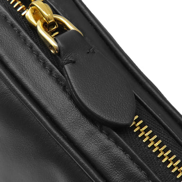 ミュウミュウ MIU MIU ロゴ ウエストポーチ DNP104 ブラック レザー ウエストバッグ ゴールド金具 黒 ベルトバッグ