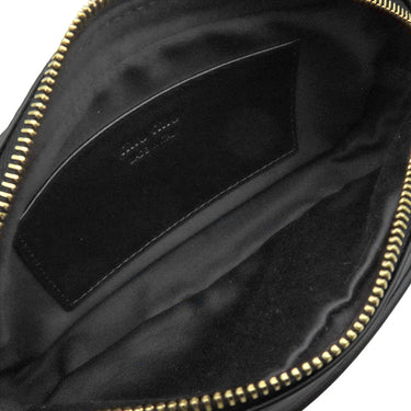 ミュウミュウ MIU MIU ロゴ ウエストポーチ DNP104 ブラック レザー ウエストバッグ ゴールド金具 黒 ベルトバッグ