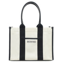 バレンシアガ BALENCIAGA ハードウェア スモール トート 671402 2HHAM 9260 ブラック×ナチュラル キャンバス レザー 2WAYバッグ ゴールド金具