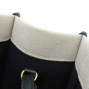 バレンシアガ BALENCIAGA ハードウェア スモール トート 671402 2HHAM 9260 ブラック×ナチュラル キャンバス レザー 2WAYバッグ ゴールド金具