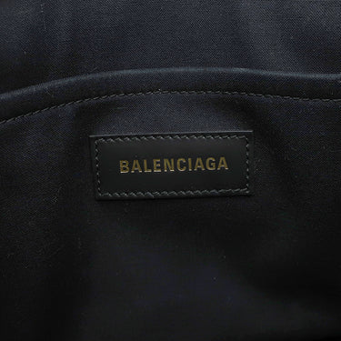 バレンシアガ BALENCIAGA ハードウェア スモール トート 671402 2HHAM 9260 ブラック×ナチュラル キャンバス レザー 2WAYバッグ ゴールド金具