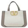 ヴァレンティノ VALENTINO Vロゴ シグネチャー スモール 2W0B0K96YJH ホワイト×グレー キャンバス レザー 2WAYバッグ ゴールド金具