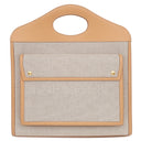 バーバリー BURBERRY ポケットバッグ ミディアム 8039070 ソフトフォーン×ウォームサンド キャンバス レザー 2WAYバッグ ゴールド金具 薄茶 ハンドバッグ ショルダー