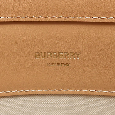 バーバリー BURBERRY ポケットバッグ ミディアム 8039070 ソフトフォーン×ウォームサンド キャンバス レザー 2WAYバッグ ゴールド金具 薄茶 ハンドバッグ ショルダー