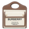 バーバリー BURBERRY ミニ ポケットバッグ 8031746 ナチュラル×モルトブラウン キャンバス レザー 2WAYバッグ ゴールド金具 茶 ハンドバッグ ショルダー