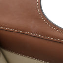 バーバリー BURBERRY ミニ ポケットバッグ 8031746 ナチュラル×モルトブラウン キャンバス レザー 2WAYバッグ ゴールド金具 茶 ハンドバッグ ショルダー