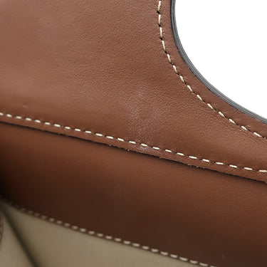 バーバリー BURBERRY ミニ ポケットバッグ 8031746 ナチュラル×モルトブラウン キャンバス レザー 2WAYバッグ ゴールド金具 茶 ハンドバッグ ショルダー