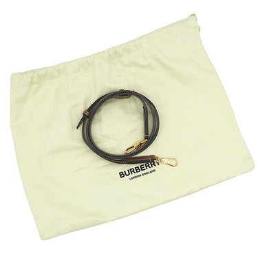 バーバリー BURBERRY ミニ ポケットバッグ 8031746 ナチュラル×モルトブラウン キャンバス レザー 2WAYバッグ ゴールド金具 茶 ハンドバッグ ショルダー