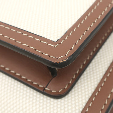バーバリー BURBERRY ミニ ポケットバッグ 8031746 ナチュラル×モルトブラウン キャンバス レザー 2WAYバッグ ゴールド金具 茶 ハンドバッグ ショルダー
