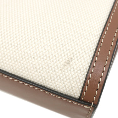 バーバリー BURBERRY ミニ ポケットバッグ 8031746 ナチュラル×モルトブラウン キャンバス レザー 2WAYバッグ ゴールド金具 茶 ハンドバッグ ショルダー
