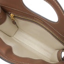 バーバリー BURBERRY ミニ ポケットバッグ 8031746 ナチュラル×モルトブラウン キャンバス レザー 2WAYバッグ ゴールド金具 茶 ハンドバッグ ショルダー