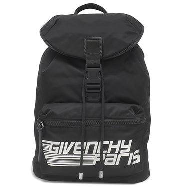 ジバンシイ GIVENCHY LIGHT 3 バッグパック ブラック×イエロー×ホワイト ナイロン レザー ポリアミド リュック・デイパック シルバー金具 黒 ロゴ イナズマ 折りたたみ式 パッカウェイ
