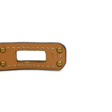 エルメス HERMES ケリー ドゥブルトゥール ローズエクストリーム×ゴールド アリゲーター メタル T1 ブレスレット ゴールド金具 赤 2連 2重 レザーブレス