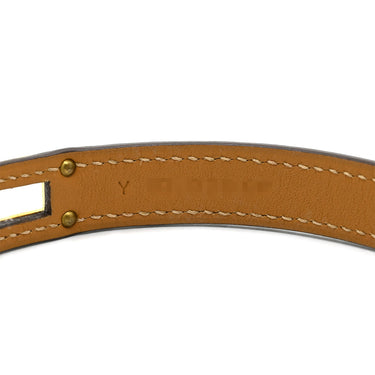 エルメス HERMES ケリー ドゥブルトゥール ローズエクストリーム×ゴールド アリゲーター メタル T1 ブレスレット ゴールド金具 赤 2連 2重 レザーブレス