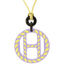 エルメス HERMES Hエキップ ノーティック H057087 ラベンダー×イエロー バッファローホーン レザー ラッカー ネックレス 紫 黄色 ロープモチーフ