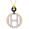 エルメス HERMES Hエキップ ノーティック H057087 ラベンダー×イエロー バッファローホーン レザー ラッカー ネックレス 紫 黄色 ロープモチーフ