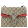 グッチ GUCCI ディオニュソス ミニバッグ 421970 ベージュ×レッド GGスプリームキャンバス スウェード ショルダーバッグ シルバー金具 赤 チェーン タイガーヘッド